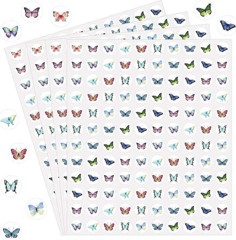 WANGHENG Starboling 2400 Pcs Small Stickers for Kids,Mini Butterflies Stickers 10 Cute Designs Adhesive Sticker for Classroom Teacher Reward Spring Home Room Butterfly Theme Party Favor,0.5in（Butterfly） Multi-budget available picks - Image 1