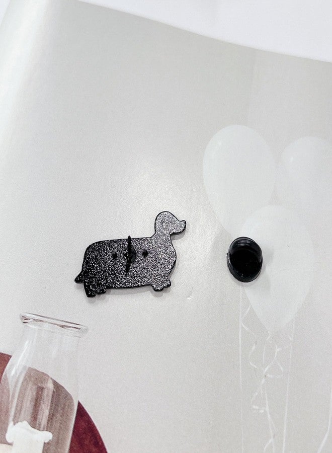 Cykdohy Hot Dog Dachshund Brooch Enamel Pin for Women Girls Funny Cute Animal Lapel Pins Cartoon Novelty Fastfood Badge Creative Food Brooches Backpack Clothes Hat Jacket Decoration Friendship Gift - Image 3