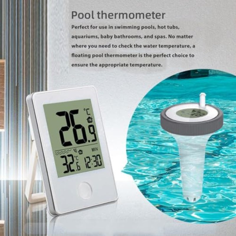 Digital Pool Thermometer with LCD Display 0.1 Accuracy Waterproof Wireless Floating Thermometer Easy-Read for Hot Tub, Ice Bath, Aquarium, Pond Home Outdoor Use - Image 4