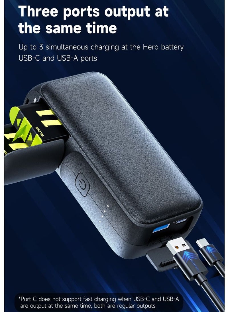 TELESIN Storage Charging Box Power Bank for GoPro HERO 11 10 9 8 7 6 5 Battery