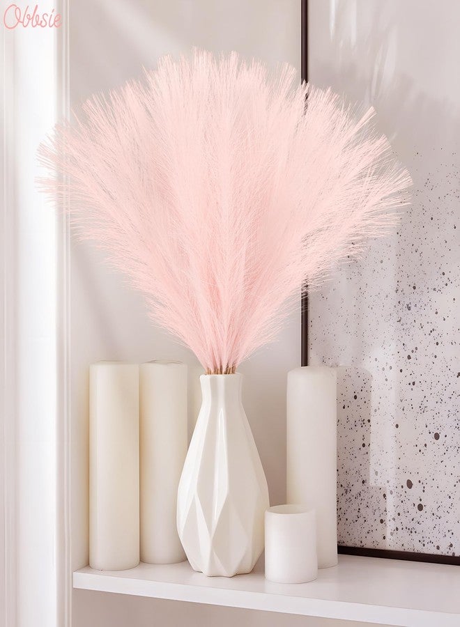 obbsie 50pcs Pink Faux Pampas Grass Decor, 21.6" Short Artificial Floral Branches Vase Filler Flower Arrangement for Home Wedding Boho Outdoor Decor - Image 5