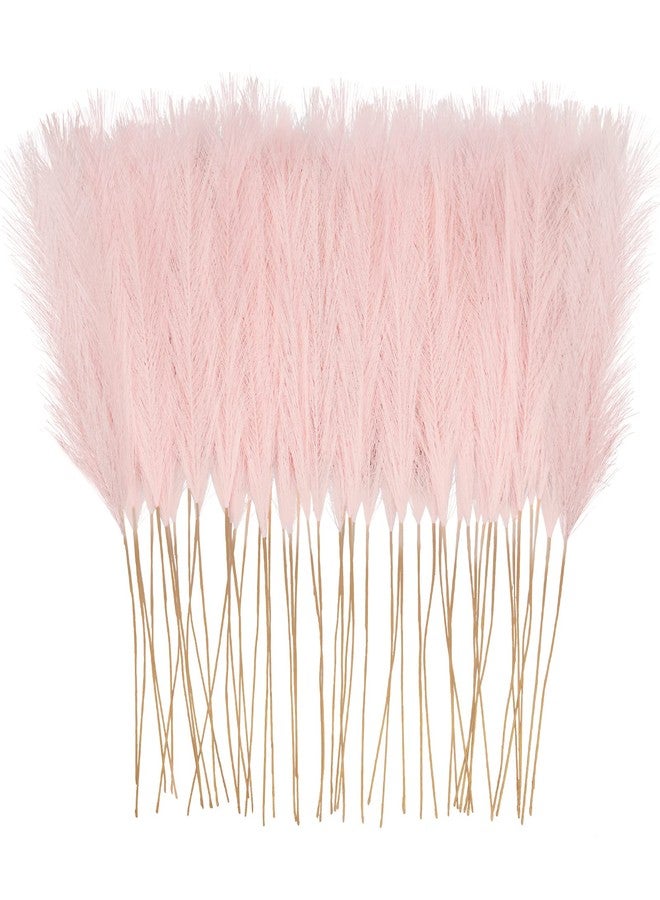 obbsie 50pcs Pink Faux Pampas Grass Decor, 21.6" Short Artificial Floral Branches Vase Filler Flower Arrangement for Home Wedding Boho Outdoor Decor - Image 1