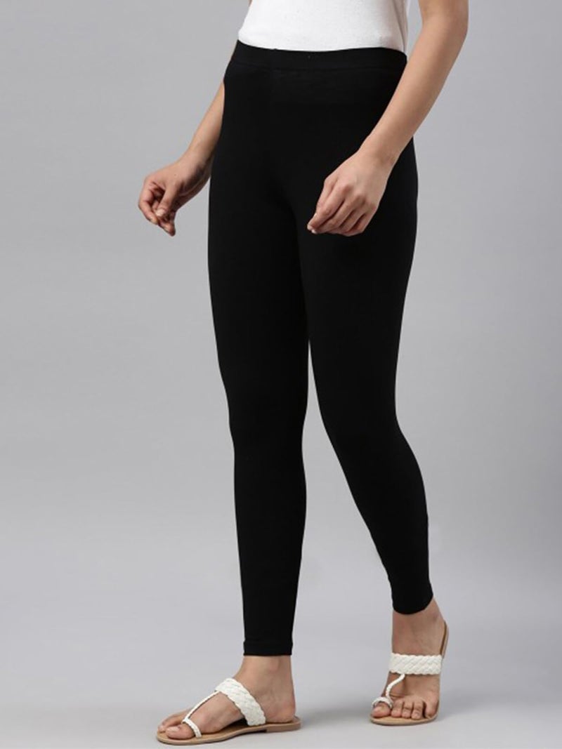JUNEBERRY® Pure Cotton Skinny Fit Ankle Length Leggings Combo (PO2_LNG_BLK_BRN_M) - Image 2