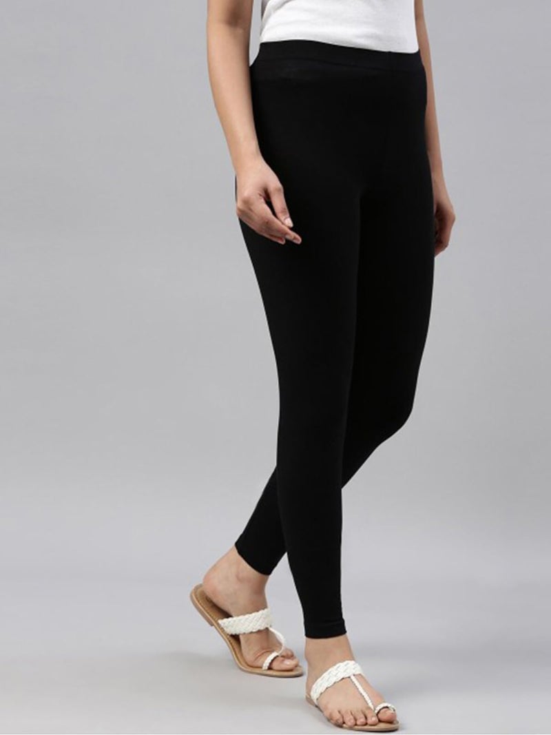 JUNEBERRY® Pure Cotton Skinny Fit Ankle Length Leggings Combo (PO2_LNG_BLK_BRN_M) - Image 3
