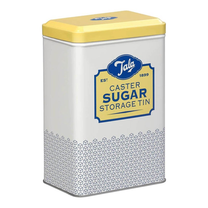 تالا Tala Originals Storage Tin, Metal, Yellow and Cream Nostalgic Design, Holds a Full Bag of Caster Sugar (Sugar Not Included) - Image 1
