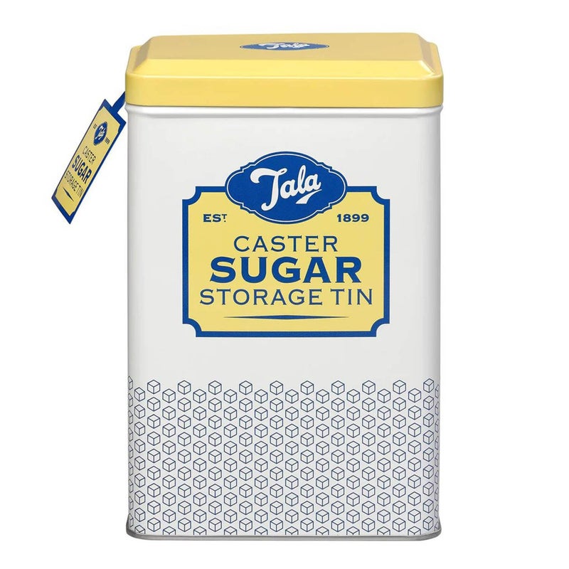 تالا Tala Originals Storage Tin, Metal, Yellow and Cream Nostalgic Design, Holds a Full Bag of Caster Sugar (Sugar Not Included) - Image 3