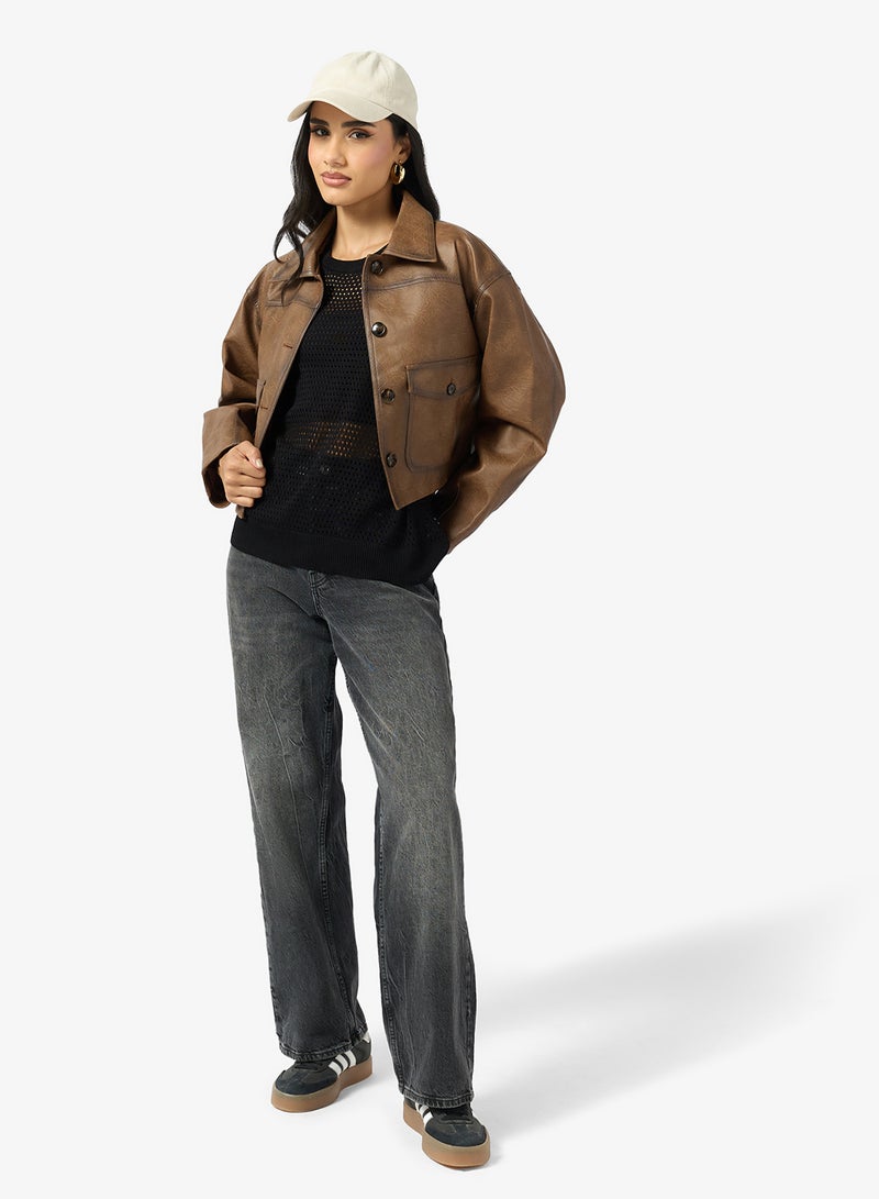 Ginger Knitted Openwork Top - Image 4