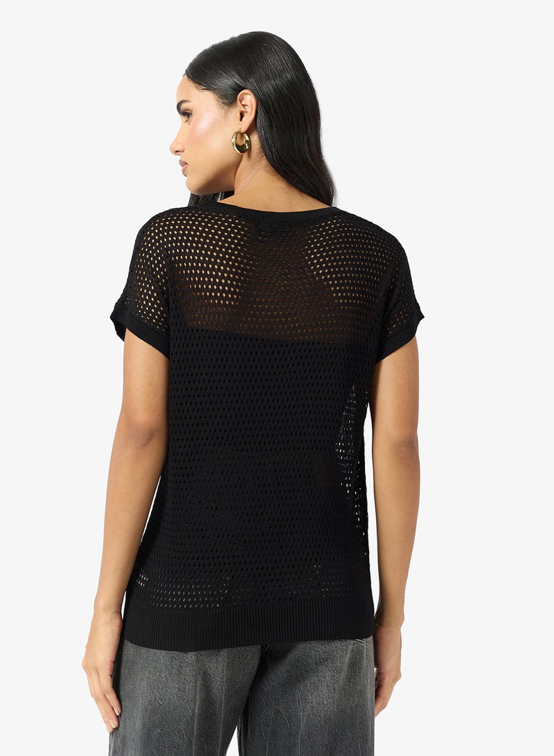 Ginger Knitted Openwork Top - Image 2
