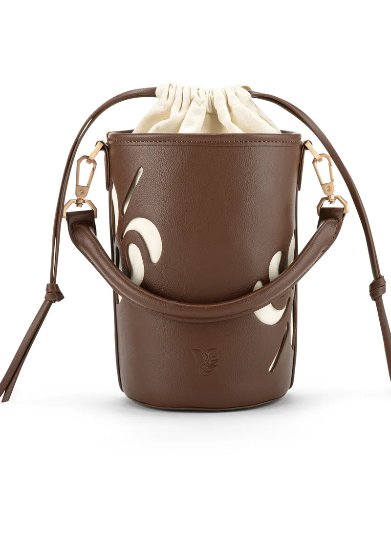 Veganologie Bucket Bag in Brown Made From 2 Bamboo Stems
