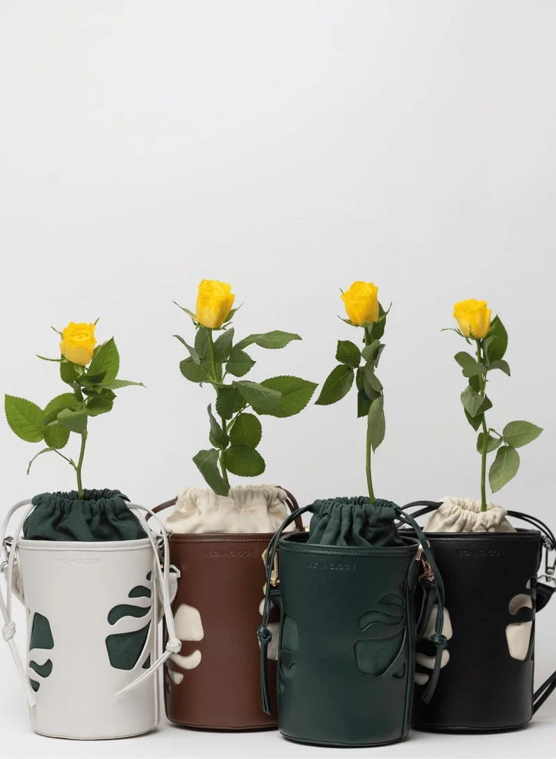 Veganologie Bucket Bag in Brown Made From 2 Bamboo Stems