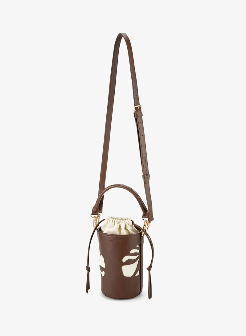 Veganologie  Bucket Bag in Brown Made From 2 Bamboo Stems for Women | Best Price UAE