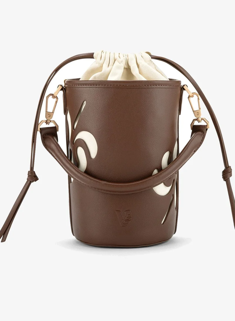 Veganologie  Bucket Bag in Brown Made From 2 Bamboo Stems for Women | Best Price UAE