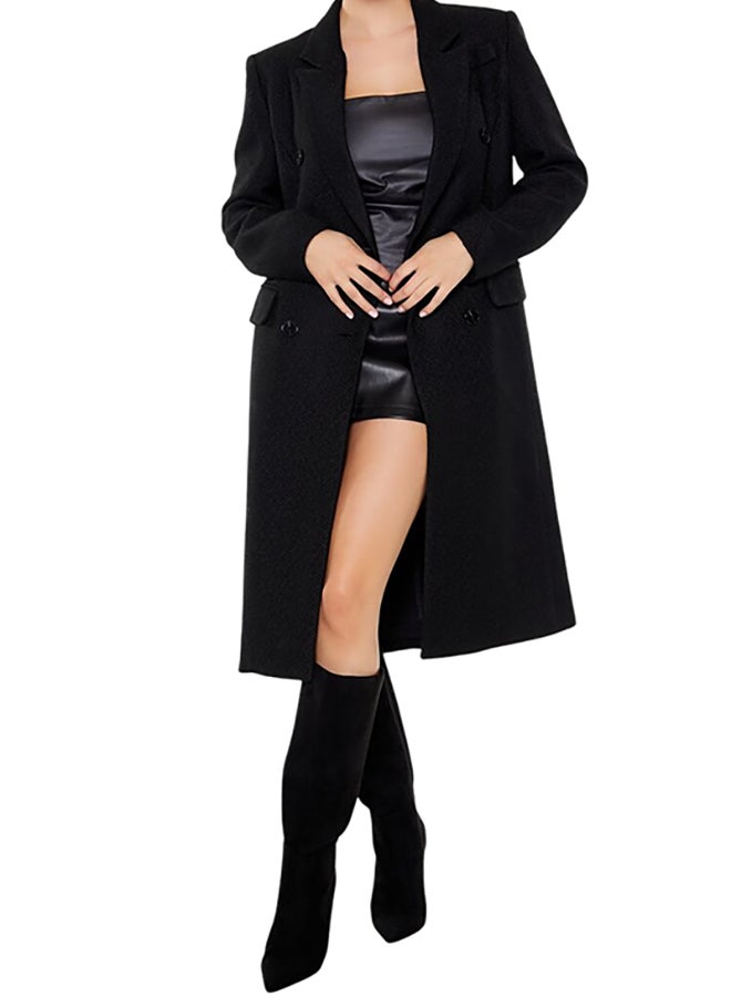 FOREVER 21 Notched Double-Breasted Coat  - Image 1