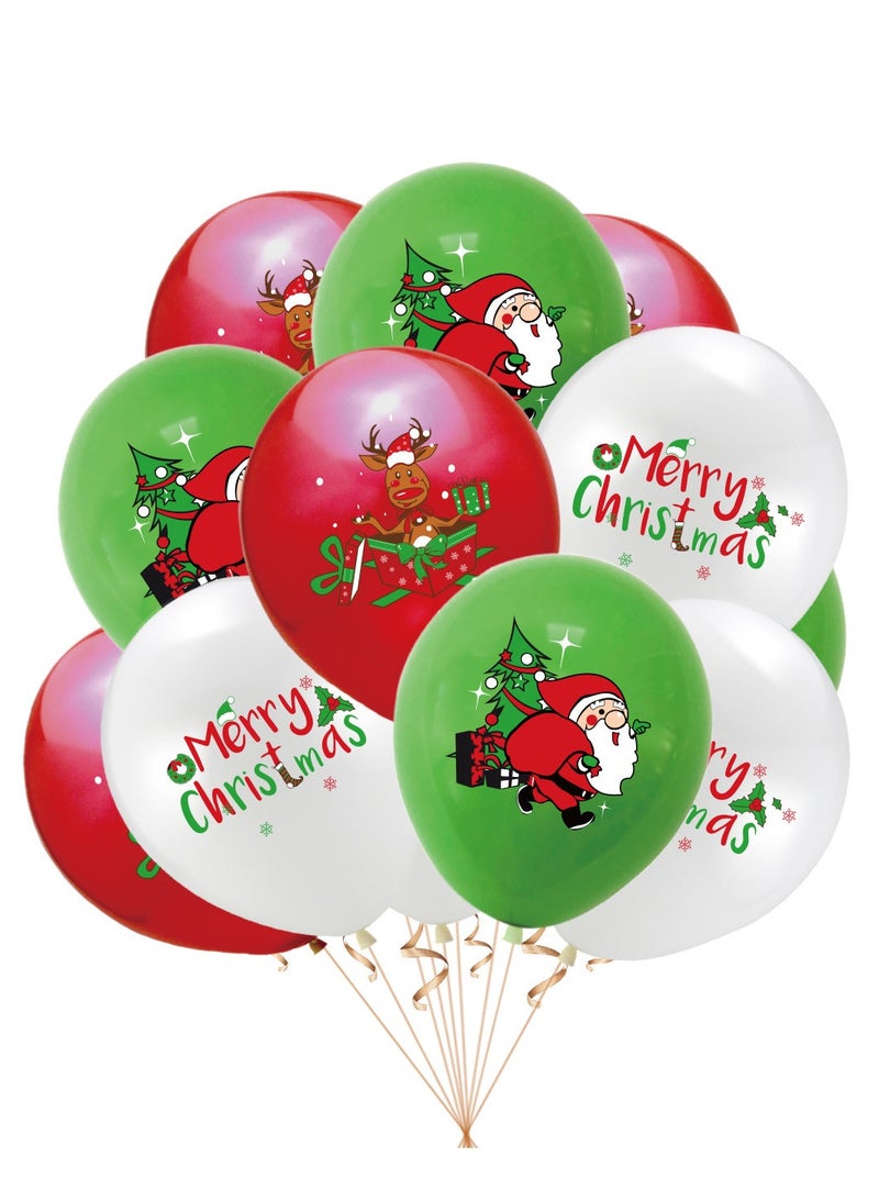 Christmas Santa Claus snowman flag cake with label and balloons party set - Image 3