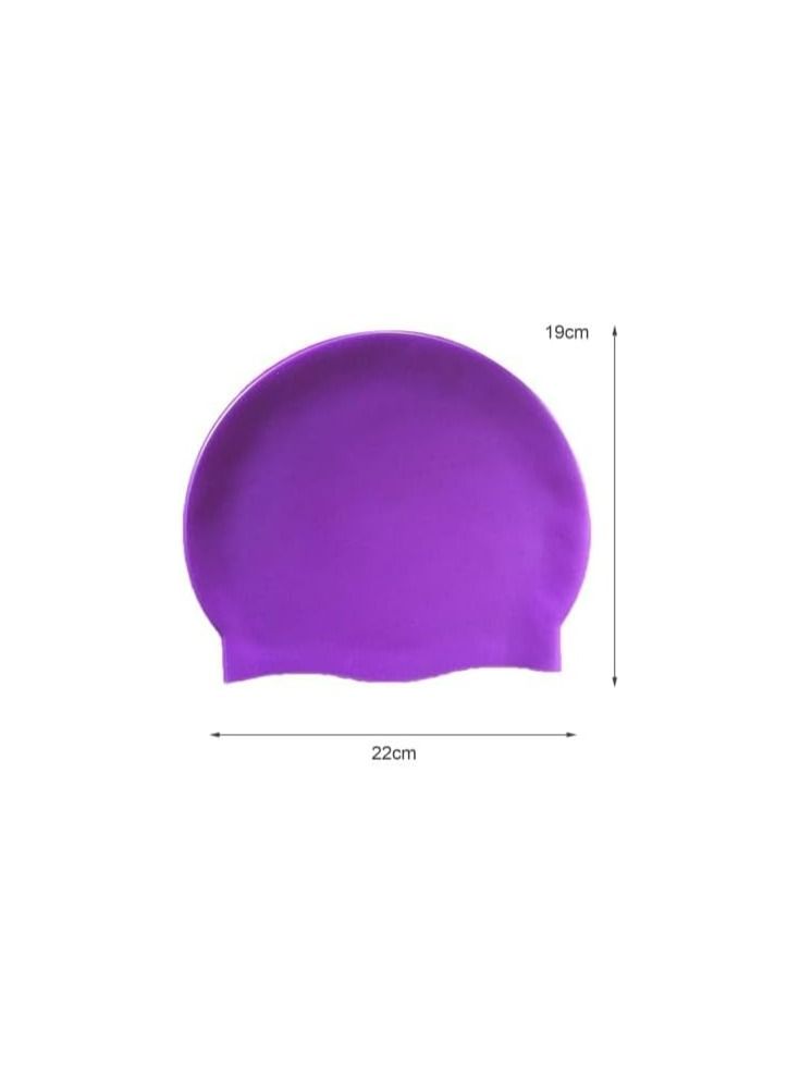 Generic Unisex Silicone Swim Cap Swimming Hat Non Slip Elastic Hair Ear Protection Solid Color - Image 2