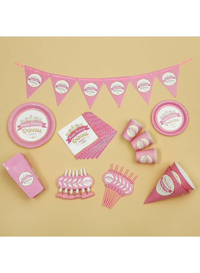 7-Inch Pink Princess Party Plates (Pack of 10) Ideal for Party, Celebration, Decoration, Theme, Birthdays - Image 2