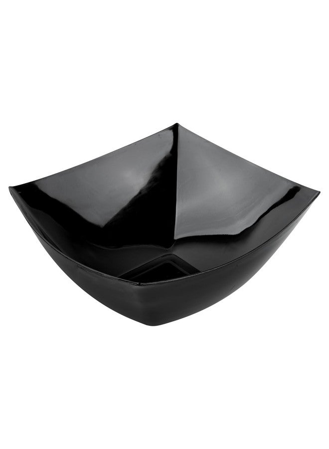Restaurantware Moderna 64 Ounce Fancy Plastic Bowls 10 Square Disposable Salad Bowls - Durable Heavy-duty Black Plastic Bowls For Warm And Cold Foods - Image 2