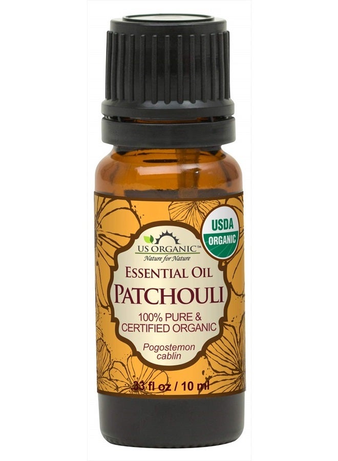 US Organic 100% Pure Patchouli Essential Oil - USDA Certified Organic, Steam Distilled - W/Euro droppers (More Size Variations Available) (10 ml / .33 fl oz) - Image 1