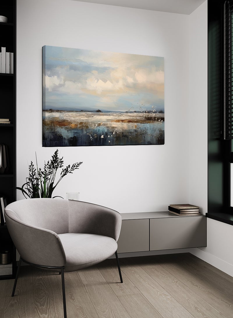 LOWHA Canvas Wall Art Stretched Over Wooden Frame with Beautiful Landscape Painting - Image 1