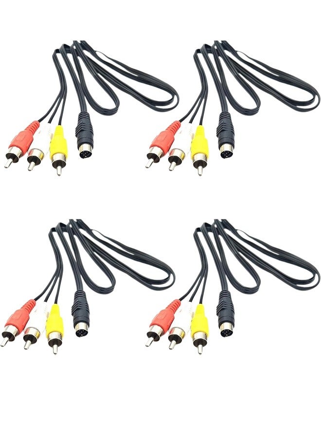 Taimi Pack of 4 -7 pin 5 ft S-Video to 3 RCA tv Male Cable 3m  - Image 1