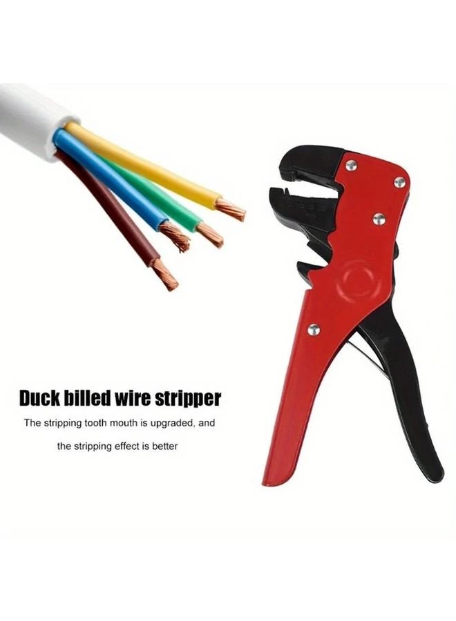 Heavy Duty Duckbill Wire Stripper Tool Red Handle Multifunctional Cable Crimper Professional - Image 2