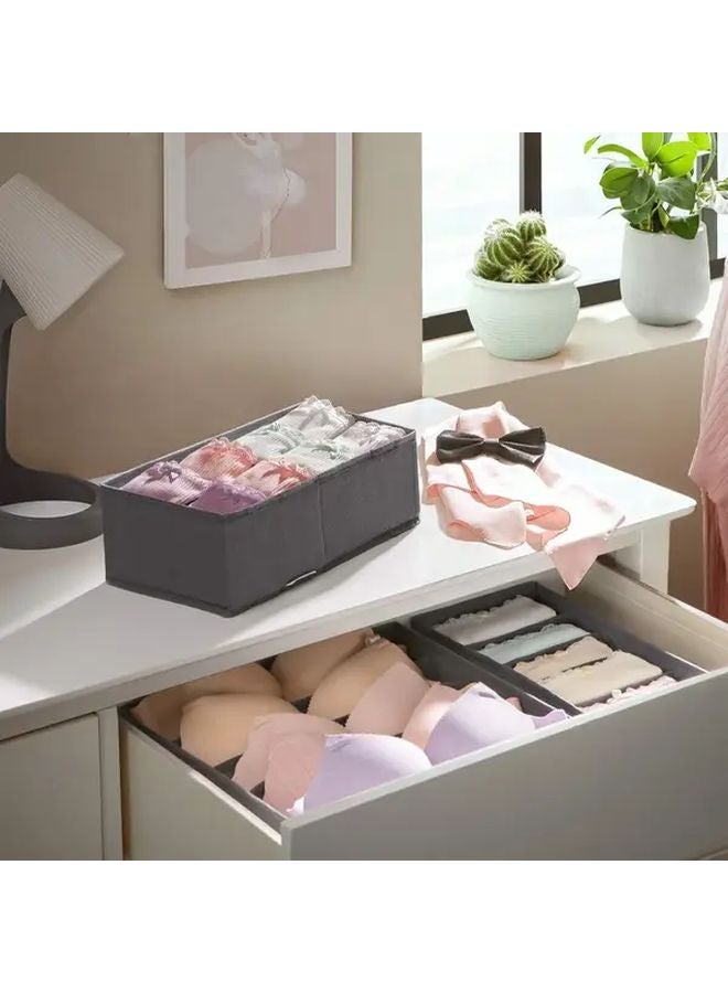 Foldable Drawer Organizer Set For Bras Socks Ties Grey Closet Storage System - Image 4