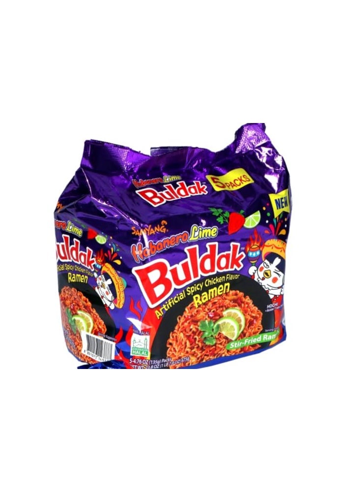 Samyang Habanero Lime Flavor Buldak Ramen Pack of 5 - Image 1