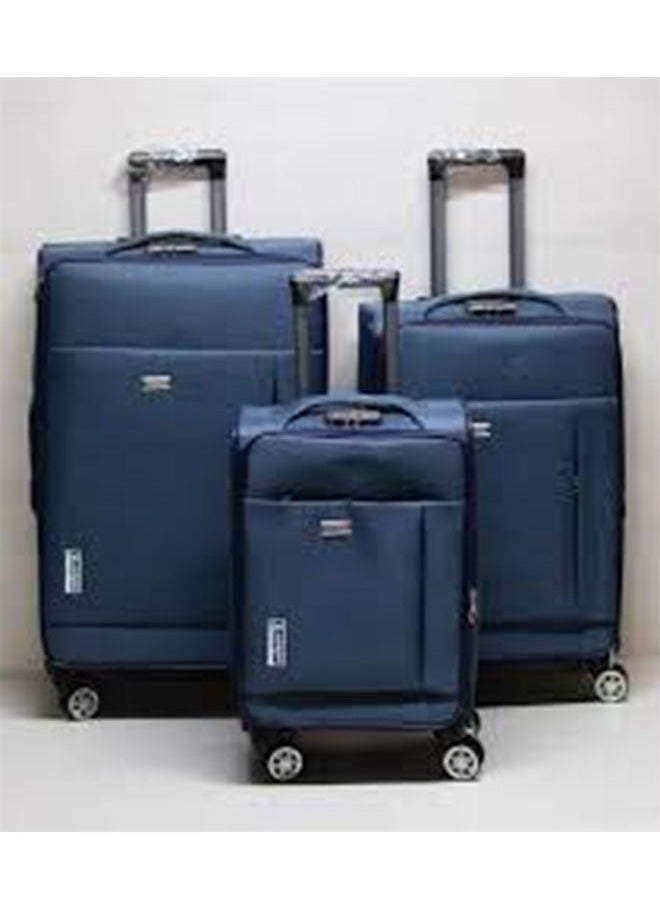 NKX Sleek Hardshell Luggage Set of 3 with Spinner Wheels Navy Blue 20*24*28 inches - Image 1