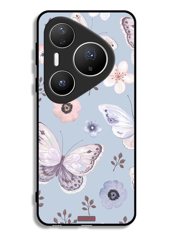 Tolwak Huawei Pura 80 Pro Protective Case Cover Butterflies And Flowers - Image 1
