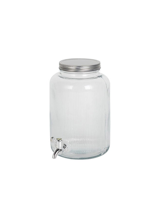 DANUBE HOME Adrian Glass Dispenser Jar 4L Glass And Metal Modern Houseware Transparent Glass Beverage Jar - Image 4