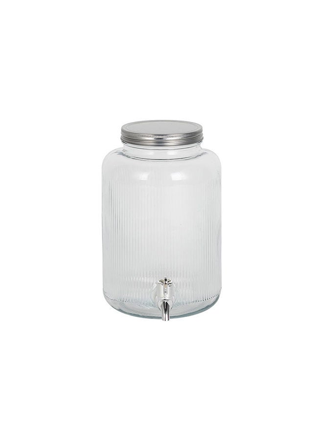 DANUBE HOME Adrian Glass Dispenser Jar 4L Glass And Metal Modern Houseware Transparent Glass Beverage Jar - Image 3
