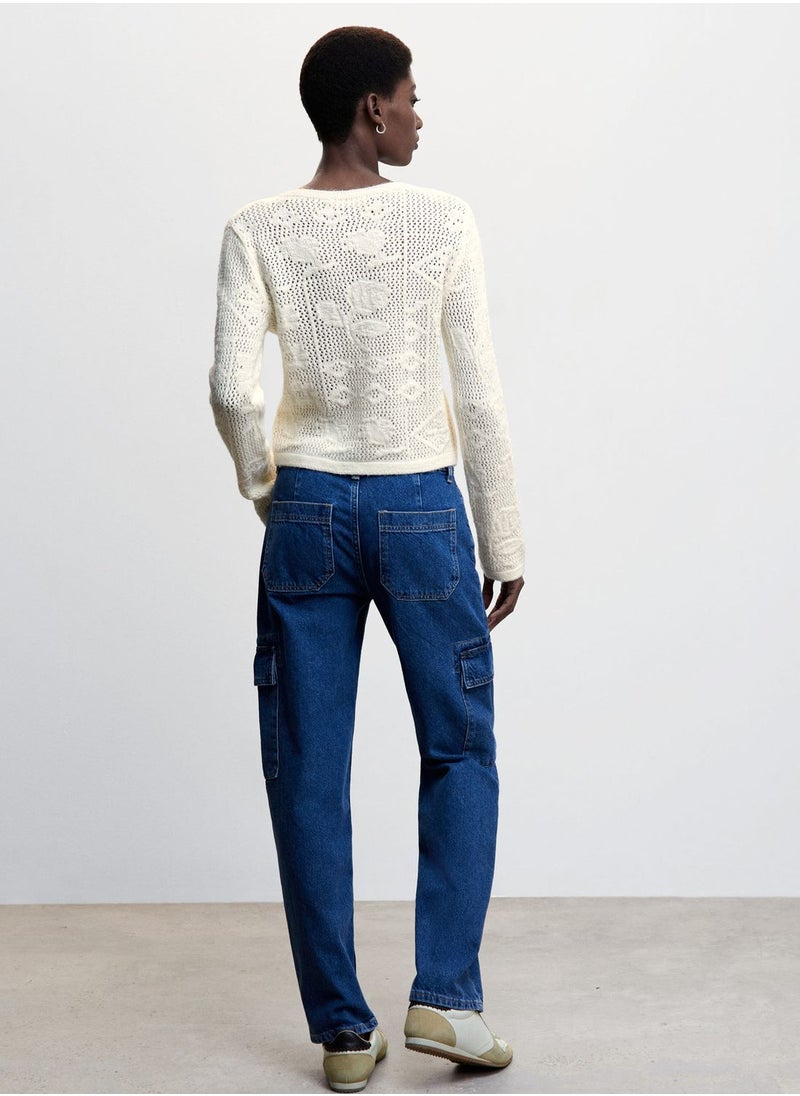 MANGO - Openwork Knitted Sweater - Image 1