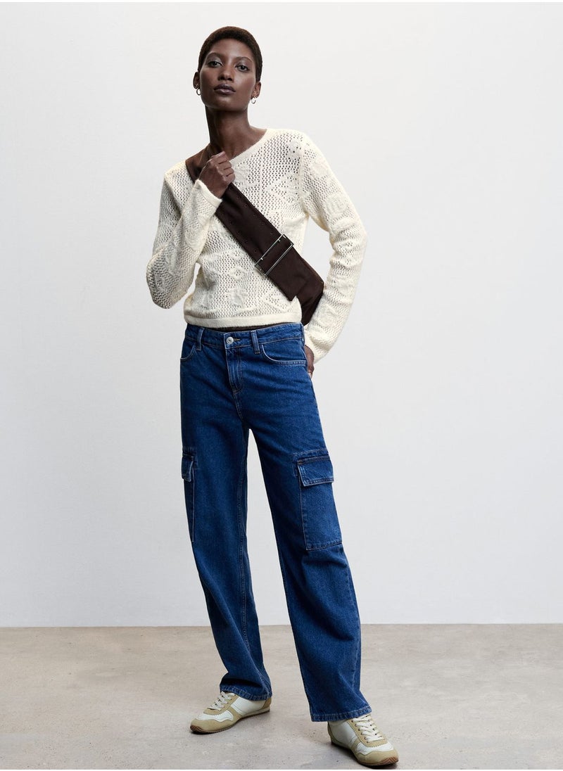 MANGO - Openwork Knitted Sweater - Image 1