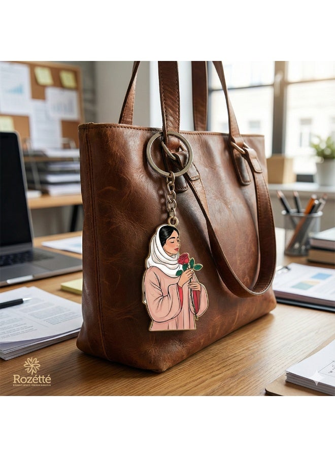 Rozette Red Rose Keychain Medallion - Image 2