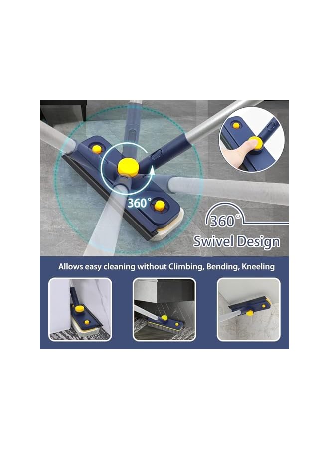 promass Cleaning Brush,Bathroom Brush Cleaner Floor,3 in 1 Floor Scrubber Brush with Long Handle,Shower Tub Tile Scrub and Squeegee for Cleaning Bathtub, Bathroom, Sink, Wall, Glass, Patio, Garage - Image 3