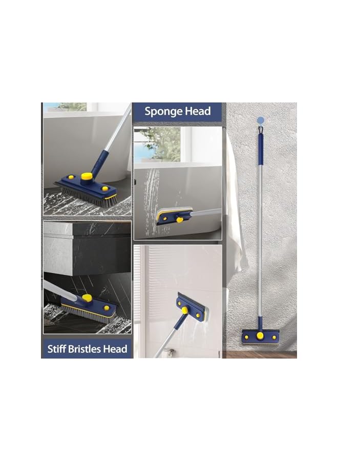 promass Cleaning Brush,Bathroom Brush Cleaner Floor,3 in 1 Floor Scrubber Brush with Long Handle,Shower Tub Tile Scrub and Squeegee for Cleaning Bathtub, Bathroom, Sink, Wall, Glass, Patio, Garage - Image 5