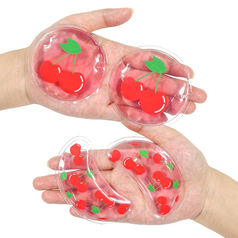 Gel Ice Pack Reusable Cooling Eye Pads and Under PatchesEye Hot Cold Treatment for RednessPain Relief Relax Cherries