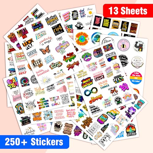 True Flair Trueflair 250+ Inspirational Motivation Vinyl Laptop Stickers, for Laptop, Journal, Bike Helmet, Diary, Guitar, Mobile, Waterproof, Self-Adhesive for Girls (Motivational) - Image 2