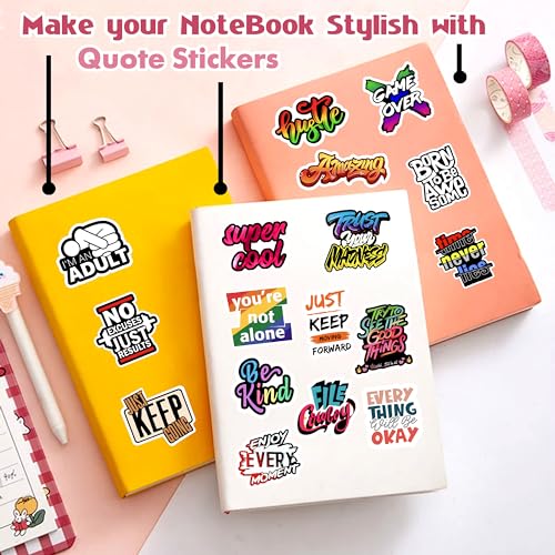 True Flair Trueflair 250+ Inspirational Motivation Vinyl Laptop Stickers, for Laptop, Journal, Bike Helmet, Diary, Guitar, Mobile, Waterproof, Self-Adhesive for Girls (Motivational) - Image 3