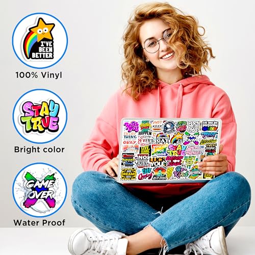 True Flair Trueflair 250+ Inspirational Motivation Vinyl Laptop Stickers, for Laptop, Journal, Bike Helmet, Diary, Guitar, Mobile, Waterproof, Self-Adhesive for Girls (Motivational) - Image 4