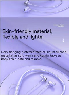 Generic New neck-mounted Bluetooth ultra-long battery life earphones hanging neck sports wireless Bluetooth earphones (blue)  - Image 3
