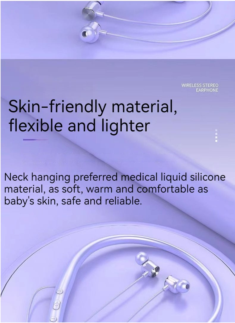 Generic - New neck-mounted Bluetooth ultra-long battery life earphones hanging neck sports wireless Bluetooth earphones (blue) - Image 1