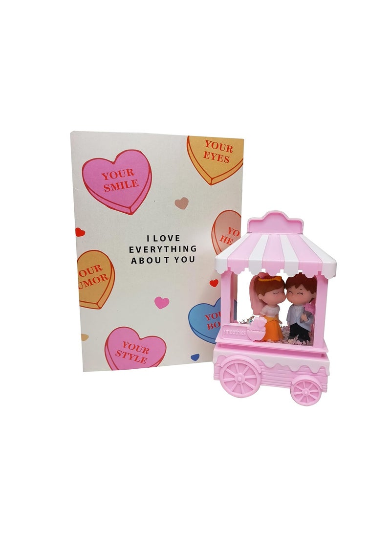 NorthLand Northland Love Couple Musical Showpiece with Led Light and Love Greeting Card - Best Gifts for Birthday, Anniversary, Wife, Girlfriend, Her, Gifts for Women, Birthday Gift for Wife  - Image 1