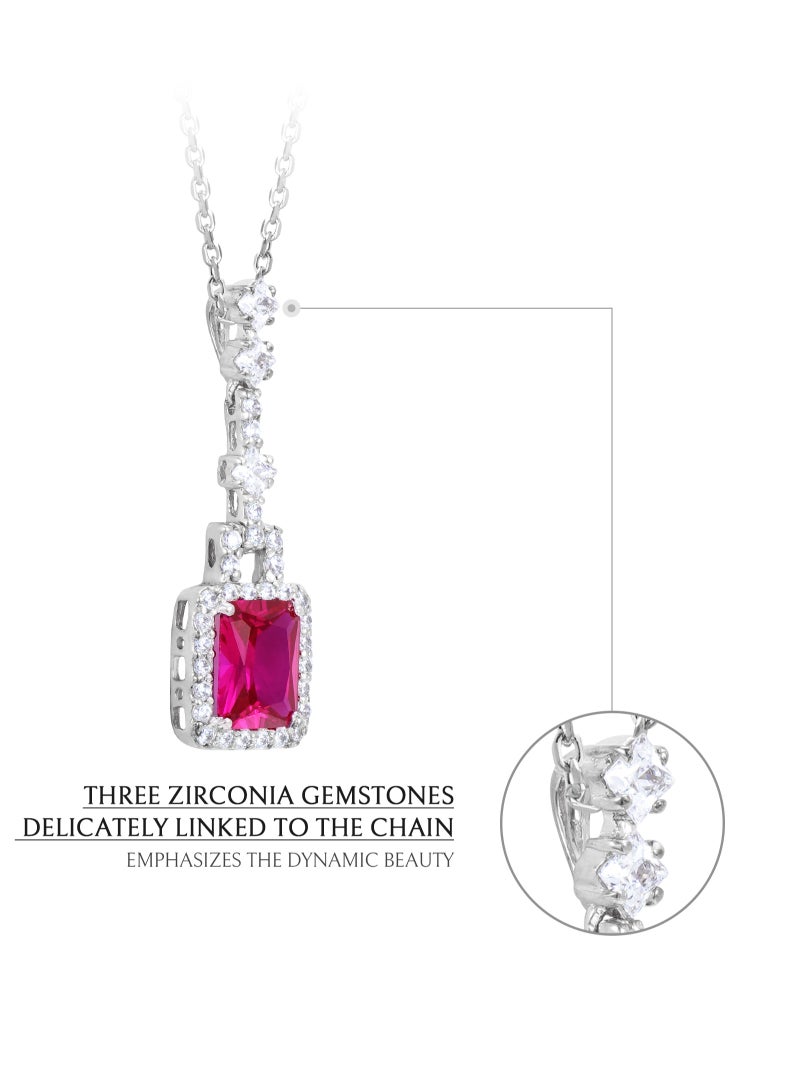 AWNL Crimson Mirage Women's Necklace - Pendant with Red CZ Diamond and Sterling Silver, Middle East Exclusive Collection - Image 4