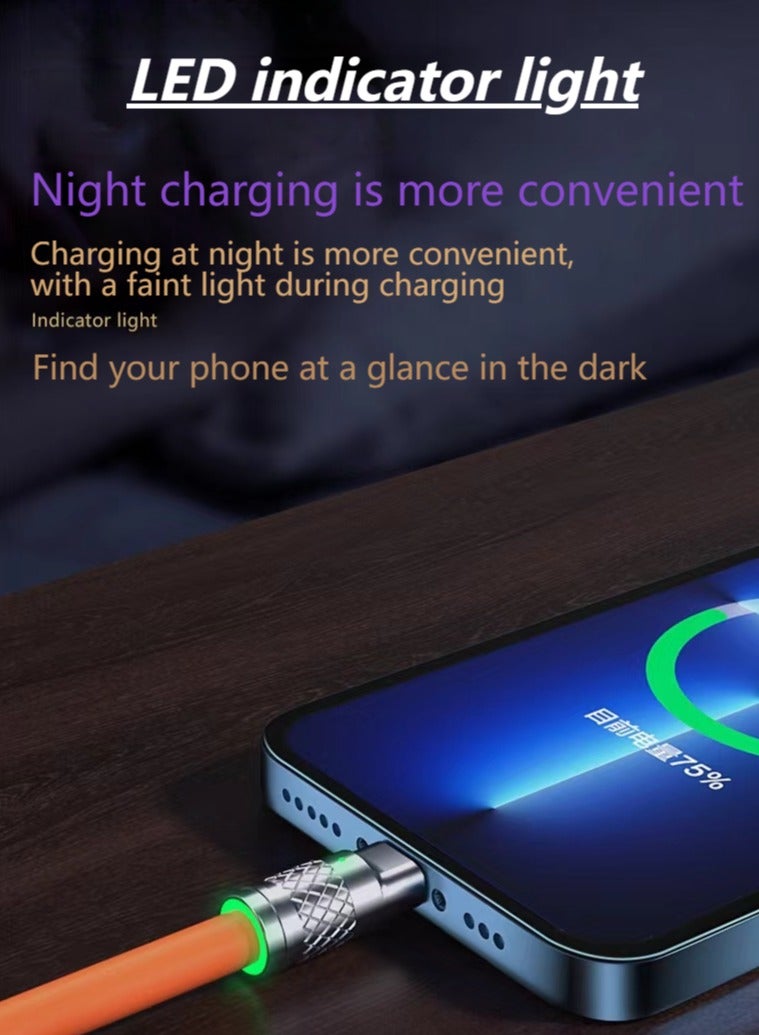 Hurricane 120W Zinc-Alloy Triple-Port Fast Charging Data Cable (120W Fast Charging Cable / 3-in-1 Charging Cable / Zinc-Alloy Data Cable / Type-C Multi-Port Cable) - Image 5