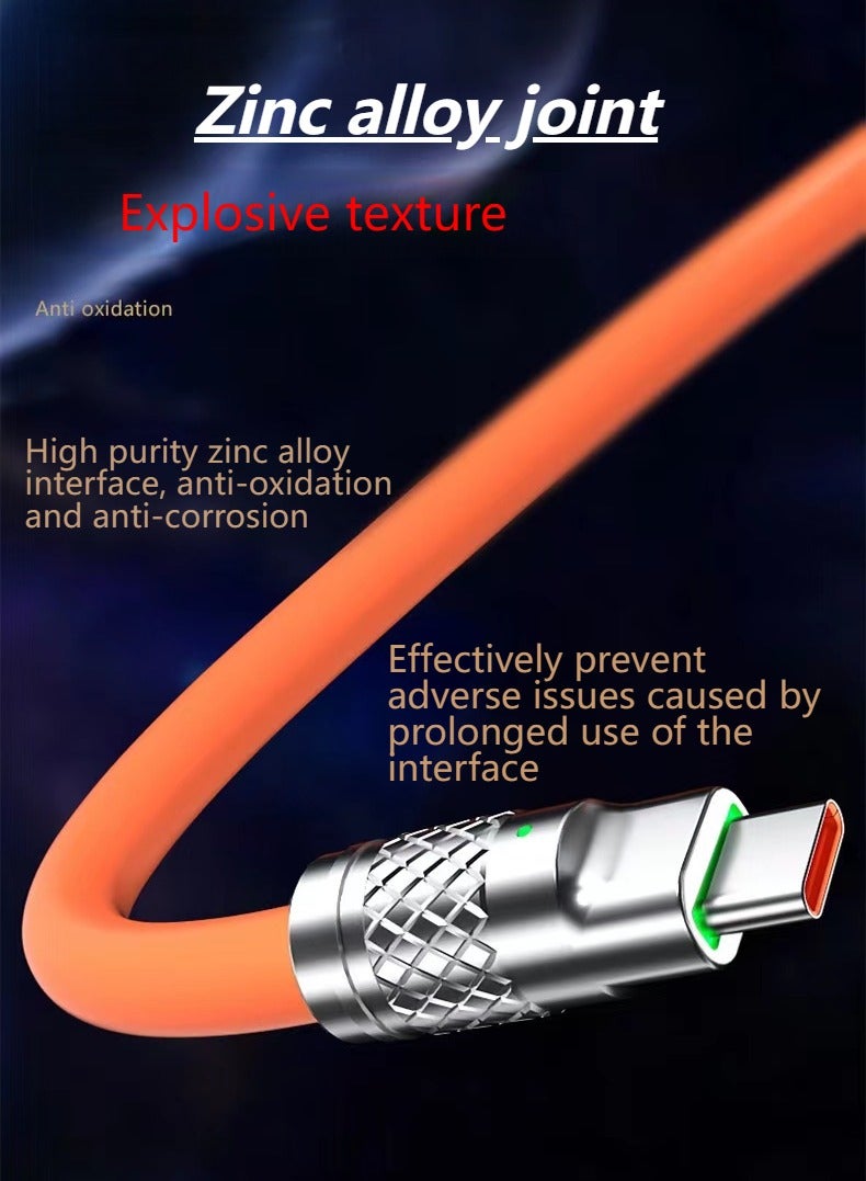 Hurricane 120W Zinc-Alloy Triple-Port Fast Charging Data Cable (120W Fast Charging Cable / 3-in-1 Charging Cable / Zinc-Alloy Data Cable / Type-C Multi-Port Cable) - Image 3