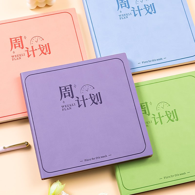 Square Weekly Planner Notebook Student Plan Card Book Time Management Manual Study Work Notepad - Image 3