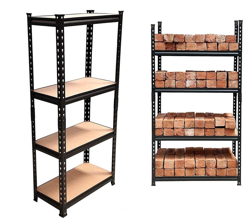 Ash  Roh Ash Roh MDF Wood Adjustable 4Shelf Unit Display Storage Rack Black 54 H x 24 L x 12 D  - Image 1