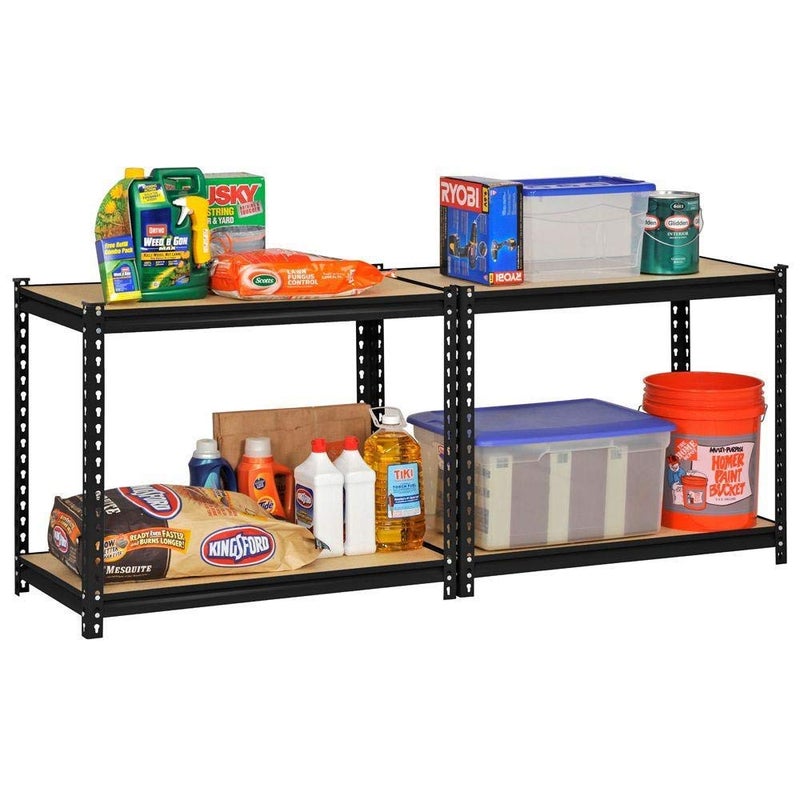 Ash  Roh Ash Roh MDF Wood Adjustable 4Shelf Unit Display Storage Rack Black 54 H x 24 L x 12 D  - Image 5