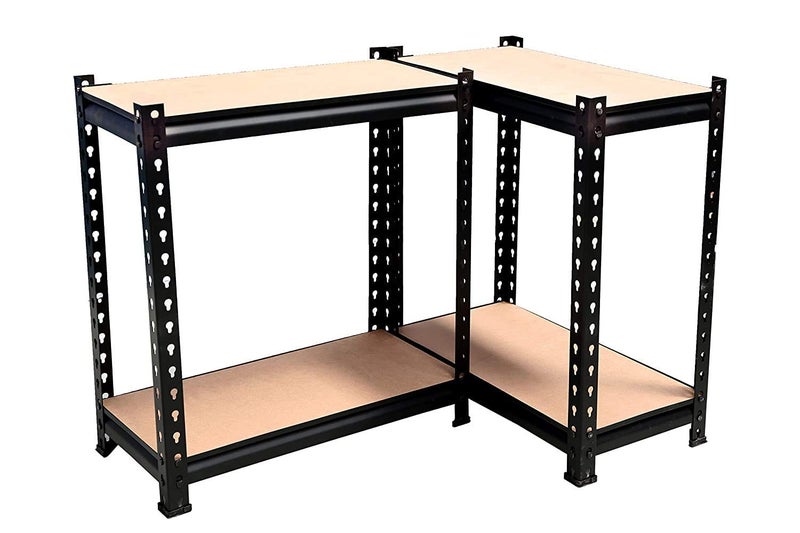 Ash  Roh Ash Roh MDF Wood Adjustable 4Shelf Unit Display Storage Rack Black 54 H x 24 L x 12 D  - Image 3